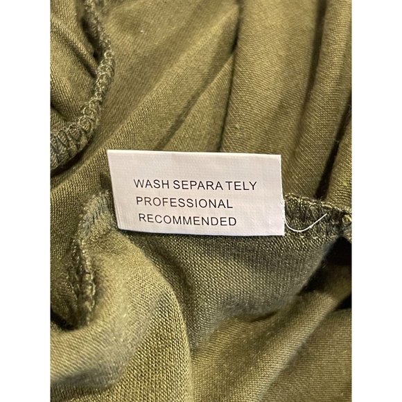 Womens One Piece Romper Tie Waist Back Keyhole Pockets Stretch Green SZ X Large - Picture 12 of 12